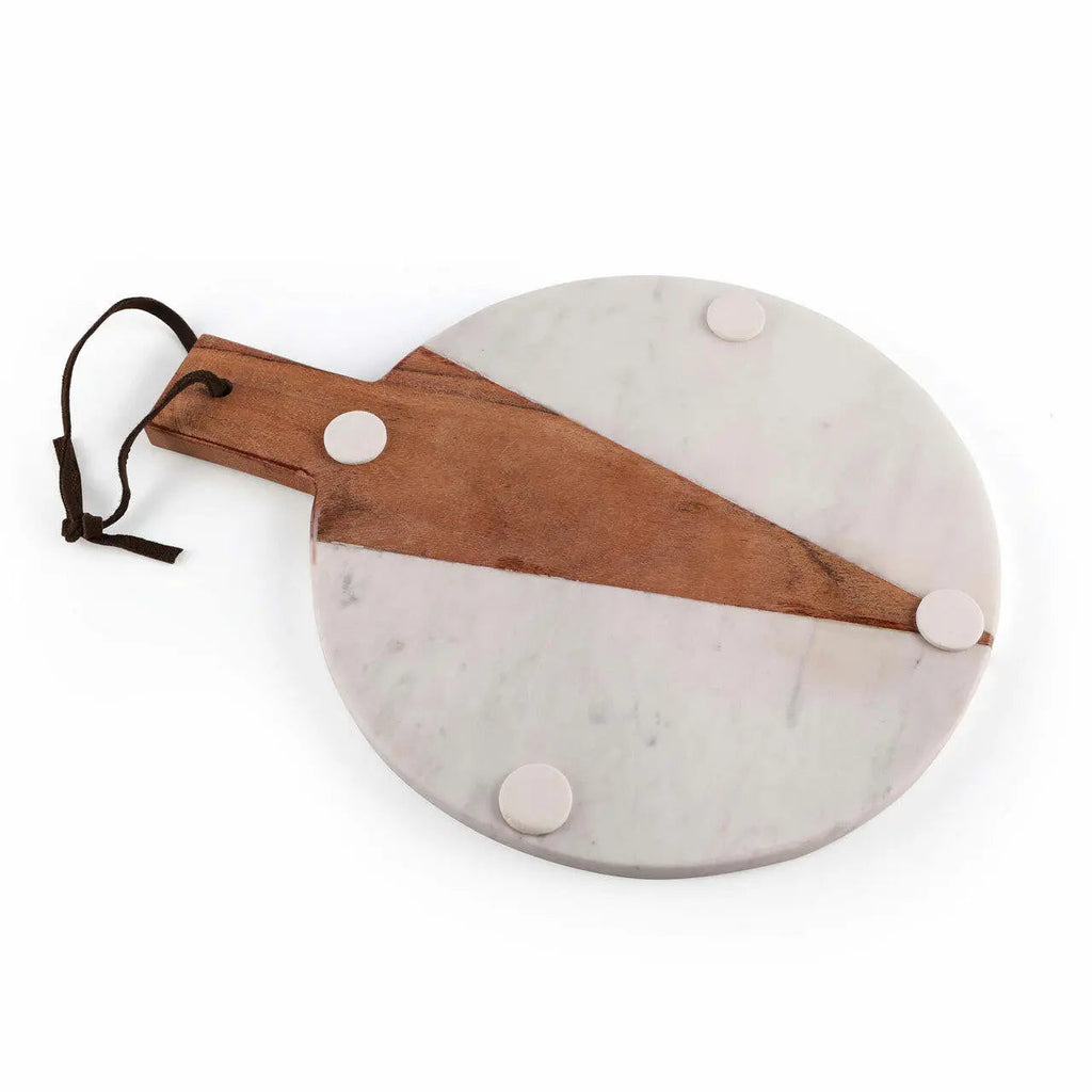 Cupid Marble Wood Round Platter